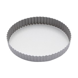 KitchenCraft Non Stick Flan Dish/Quiche Tin with Loose Base, Round, 25 cm, Silver
