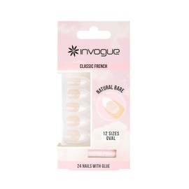 Acryl Oval Nägel 120-Stück Set, Französisch Bare