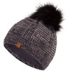 Faera Winter Hat Coloured Yarn Lined with Faux Fur Bobble