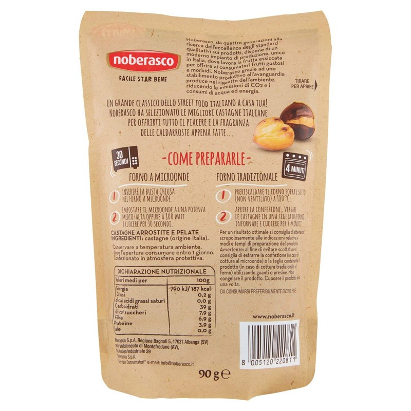 Noberasco Castagne Arrostite e Pelate, 90g