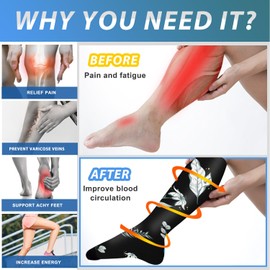 Aoliks Compression Socks for Women and Men, Knee High Support Socks for Travel,Nurses,Athletic