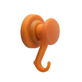 FIRST4MAGNETS Orange Rubber Coated Neodymium Magnet with Swivel Hook for Holding Rope, Wires and Clothing - 43mm Dia