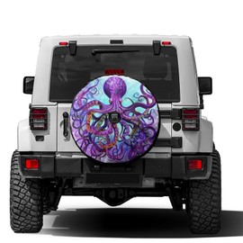 Foruidea Funny Octopus Spare Tire Cover with Backup Camera Hole Wheel Tire Cover Fit Trailer, RV, SUV and Many Vehicle 17inch