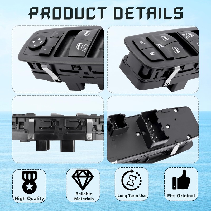 Master Power Window Switch, Driver Side 8 + 13 Pins,