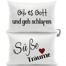 Aosumin Gib es Gott und GEH schlafen Funny Cushion Covers for Women Men Colleagues Friends Birthday Gift Good Night Double Sided Pillowcases (Give It to God)