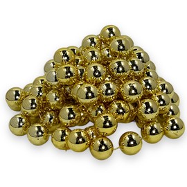 MIJOMA Perlengirlande – Elegante Perlenband, Perlenkette & Dekorative Perlenschnur | Stilvolle Tischdekoration, Weihnachten, Advent, Hochzeit | 20mm Deko-Perlen, 2.7 Meter (Gold XXL)