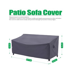 F&J Outdoors Waterproof UV Resistant l Shaped 3 Seater Cushion Patio Sofa Cover, Grey, 87" Wx39 Dx36 H