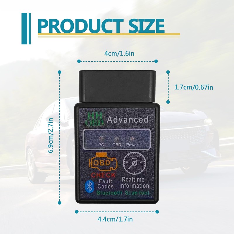 Bluetooth OBD2 Wireless Scanner Diagnostic Tool, Vehicle Code Reader for