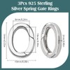 SUNNYCLUE 1 Box 3Pcs 15mm Spring O Ring Clip 925