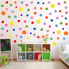 TaoBary 15 Sheet 300 Pcs Irregular Polka Dots Boho Wall Decal Terrazzo Playroom Bedroom Removable Modern Vinyl Boho Wall Stickers (Multicolor)