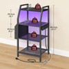 MAHANCRIS Game Console Shelf, Gaming Console Stand with Outlet &