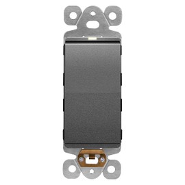 LIDER Minimalist Design Matte Finish Lighted Decorator Switch, Frameless Paddle Light Switch with Locator Light, Grounding Screw, 3-Way or Single Pole, 15A 120V, UL Listed, LS15-3W-SG, Space Gray