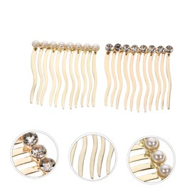 SAFIGLE 2Pcs Unique Hair Pick Combs with Rhinestone and Pearl All Match Hair Clips for Women Elegant Headdress for Parties Weddings and Everyday Use