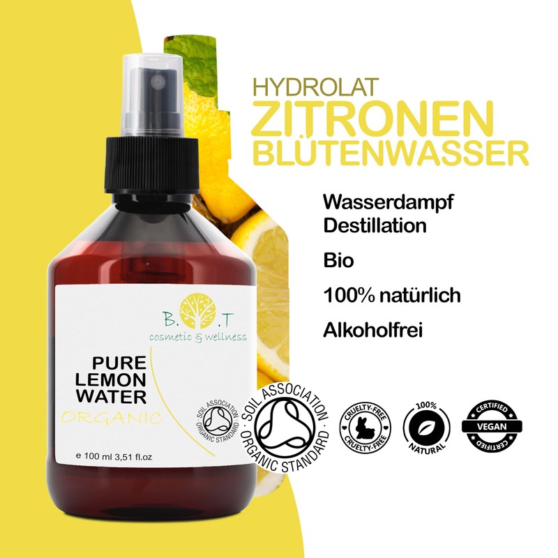 Organic Lemon Hydrol Lemon Blossom Water 100% Natural 100 ml