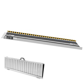 Happybuy Portable Wheelchair Ramp, 4 ft, 800 lbs Capacity, Non-Slip Aluminum Folding Threshold Ramp, Foldable Mobility Scooter Ramp for Home Steps, Stairs, Doorways, and Curbs