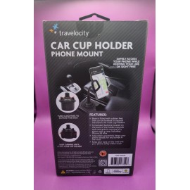 NEW NIB sealed Travelocity Car Cup Holder Phone Mount iPhone/Galaxy Universal