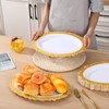 Rtteri 12 Pcs Oval Serving Platter with Floral Gold Rim