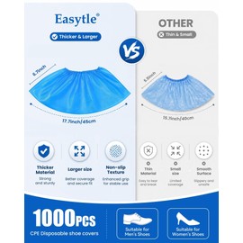 1000 Pack Shoe Covers Disposable, X-Large CPE Waterproof Boot Booties Covers Compact Roll for Home Cleaning, Real Estate, Indoors, Cleaning Crews, Open House Floor Protection, Fits Most(500 Pairs)