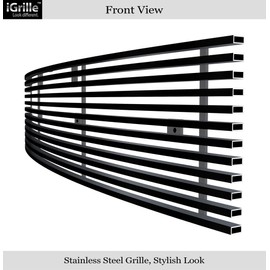 APS Compatible with 2004-2010 Infiniti QX56 Lower Bumper Stainless Steel Black Horizontal Billet Grille Insert N85448J