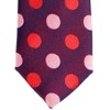 (リトリーズ) RETREEZ 2色 水玉 織布 マイクロファイバー スキニー ネクタイ - ダークパープル&ピンク&レッド