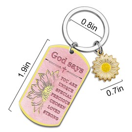 Jesus Keychains Mini Bible Verse Keychain Sunflower Gifts for Women Christian Keychain for Women Sunflower Keychains Cross Bible Accessories for Teen Girls Religious Biblical Godly Gifts for Female