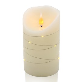 HVTDECOR - Velas LED sin llama, llama parpadeante realista, juego de múltiples (marfil, 5 pulgadas)