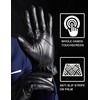 OCXMME Super Warm Rabbit Fur Mens Leather Gloves for Men