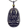 Bella Jade Buddha Bodhisattva Pendant Necklace Amulet Talisman of Obsidian