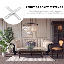 LABRIMP 4 pcs Chandelier Ceiling Lamp Mount Iron Fixture Fittings Crossbar Wall Plate Parts Mounting Lights Pendant Light for Brackets Flush Fan Universal Cross and Mm Fit Bracket Lamps