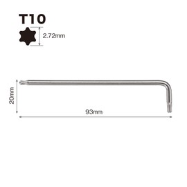 Vessel 8500BTX Torx L-Type Wrench T10 Ball End Type