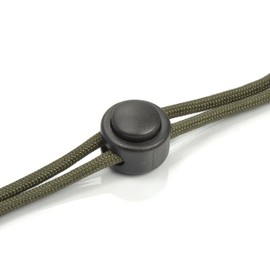 Ganzoo Set of 10 Cord Locks/Cord Clips with Wide Press Stud (Double Holes) for Ropes, Jackets and Much More Made of Plastic, Colour: Black