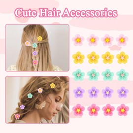 Flower Hair 20 Pieces Hair Clip Flower Hair Clip Cute Flower Hair Clip Flower Hair Clip Suitable for Girls and Women Can Be Used as a Gift (Multi-Colour)