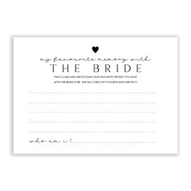 The Little Party Company Favourite Memory with the Bride Game Cards, A6, 15 Pack