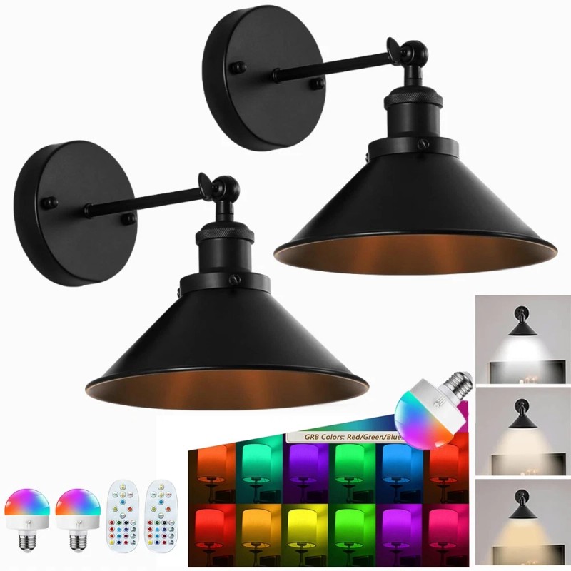 Battery Operated Wall Sconce, 2 Pack Dimmable Wireless LED Wall
