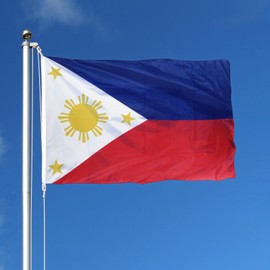 ROTERDON Philippines Flag 3x5 FT, Embroidered Philippine Flag, Filipino Philippine National Flags for Indoor/Outdoor, Heavy Duty Outdoor Sewn Stripes with 2 Brass Grommets