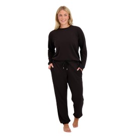 Blush by Us Angels 2 Piece Womens Sweatsuit Jogger Set, Lounge Set, Super Soft and Cozy, Sizes XS-3X, Black