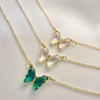 ASCOMY Dainty 14K Gold Plated Cubic Zirconia White Butterfly Necklaces