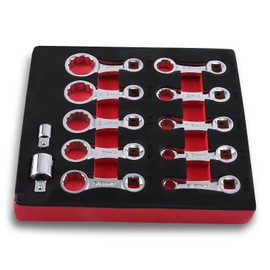 maXpeedingrods 12PCS SAE Torque Adapter Extension Set, 5/16", 3/8", 7/16", 1/2", 9/16", 5/8", 11/16", 3/4", 13/16", 7/8", 3/8" Drive Torque Wrench Adapter, 12 Point Torque Extender Adapter