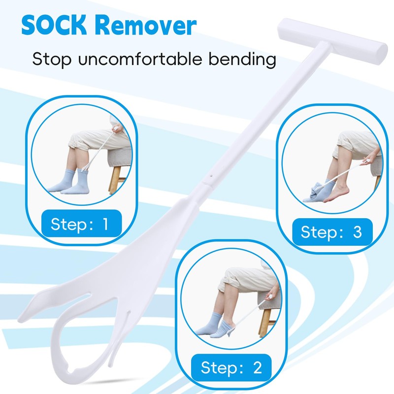 Sock Aid Kit, Sock Puller Aid Easy On and Off,