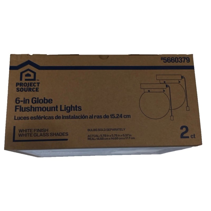 Project Source 2 -Light 6-in Gloss WhiteFlush Mount Light 2
