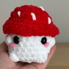 Chonky mushroom crochet handmade amigurumi cute plushie - Color: Red