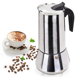 12 Cup 600ml Moka Pot Stainless Steel Espresso Coffee Maker Stovetop Percolator Coffeemaker Italian Classic Style Brewing Greca Cafe Mocha Machine for Cafeteras Lover Camping Travel and Home Use 20oz