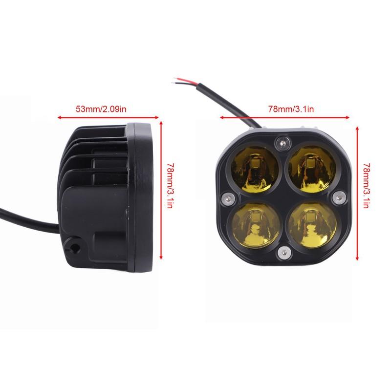 40W Motorcycle Headlight LED Spotlight Yellow Light Waterproof for Off