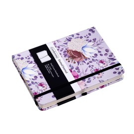 Floral B6 Bullet Dotted Journal Inner Pocket Elastic Band 160gsm Hard Cover Dot Grid Notebook