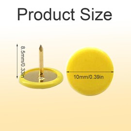 Yosawo Pack of 150 Colourful Thumbtacks Round Pins Thumbtacks for Cork Board Decorative Pin Board Office Card (Yellow)
