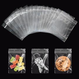 PXBSNB Pack of 300 Ziplock Bags 6 x 8 cm, Transparent Zip Bags Small, Polyethylene Plastic Bags, Small, Resealable Ziplock Bags for Jewellery Food