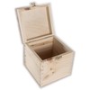 Small Square Cube Wooden Box with Lid & Clasp Closure