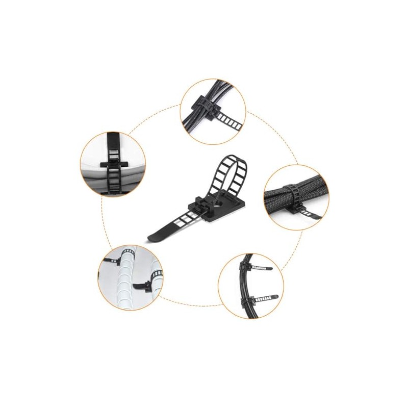50 Piezas Organizadores Cables Reutilizables Pinzas Adhesivas para Cables de