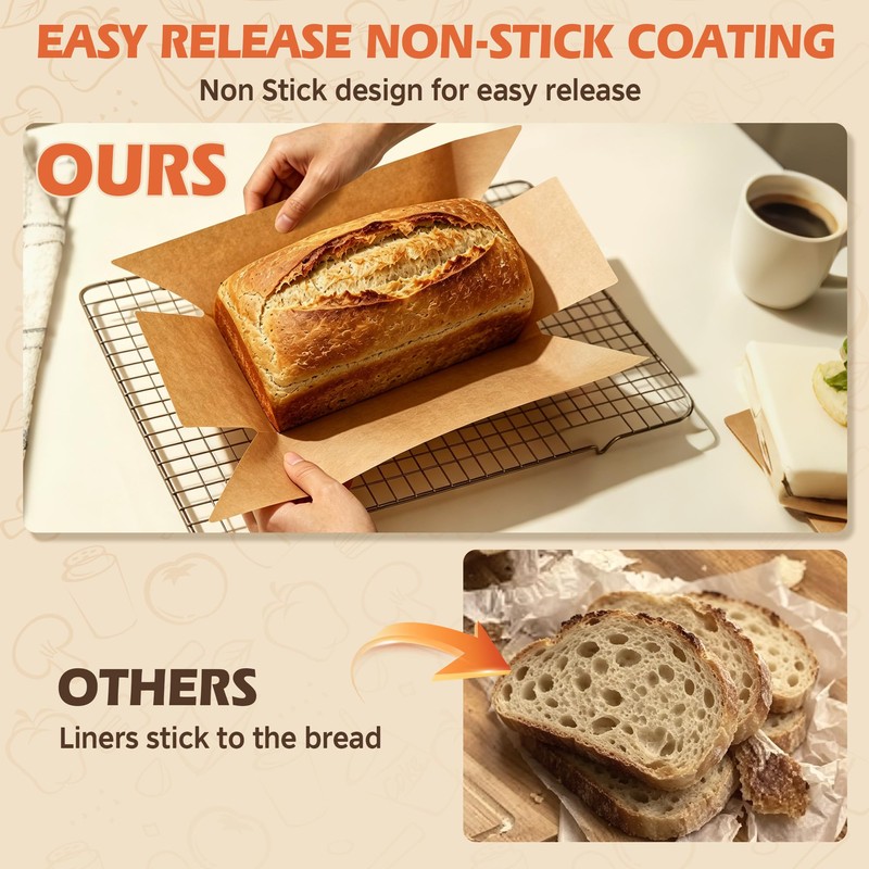 100 Pcs Loaf Pan Liners for Baking Bread 9x5 Inch