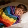 Soft Rainbow Flannel Throw Blanket for Couch 40x60 Cozy Throw